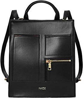 NYZE Damen Backpack - Rucksack/Daypack 100% Vegan Schwarz