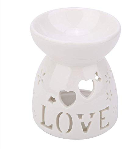 VIFER Lampe de Parfum de Nuit en Céramique, Essence Brûleur à Huile Essentielle Petit Porte Bougie Diffuseur Bougie Encens Brûleur D'Arôme Poêle D'Aromathérapie pour Cadeaux de Décor de Bureau