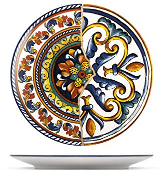 H&H positano set de 6 assiettes plates, grès, cm26
