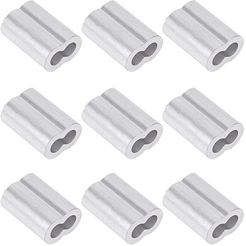 Swpeet Lot de 50 manchons à sertir en aluminium de 5 mm pour câble métallique et câble ou toute autre chose nécessitant un câble solide