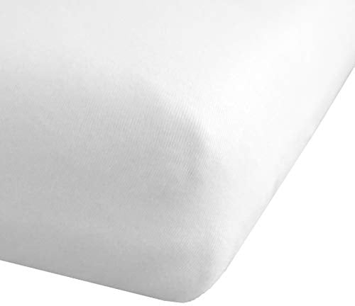 Bio Spannbettlaken Weiß 60x120-70x140 cm aus 100% Reiner Bio-Baumwolle Interlock Jersey Kinder Baby Bett GOTS Zertifiziert (Weiß, 60x120-70x140 cm einzeln)