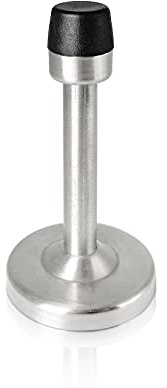 Door Stop, Wall Mount Door Stop, 4 Inch Long Door Stopper Wall Protector, Stainless Steel Doorstops Bumper Rubber Tip Sound Dampening, Silver, 95mm