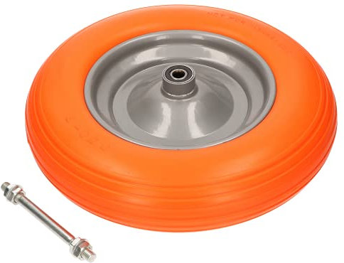 KOTARBAU® Roue de brouette 3.25-8 - Pneus en polyuréthane renforcés, Ø 360 mm, 170 kg, roue complète avec axe