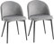 HOMCOM 2er-Set Esszimmerstühle Küchenstühle Polsterstuhl Design Stuhl mit Rückenlehne Polstersessel Sessel Samt Metallbeine Grau 49x50x77cm