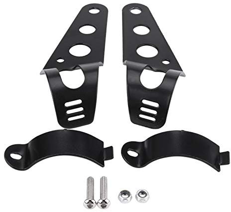 aqxreight - Support de Phare de Moto, Kit de Serrage de Tube de Fourche de Support de Montage de Phare 35-43mm pour Chopper Cafe Racer(Le noir)