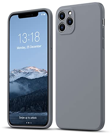 GOODVISH Ultra Slim Liquid Silicone Case Compatible with iPhone 11 Pro 5.8 inch | Upgraded Camera and Screen Protection | 360 ° Full Covered Shockproof Cover(Rock Grey)