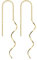 925 Sterling Silber Stäbchen Durchzieher Ohrringe Lange Quaste Einfädler Ohrringe für Frauen Mädchen (Gold (Spiralform))