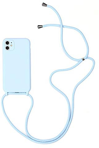 Jacyren Coque de protection pour iPhone 12 - En nylon - Avec cordon de serrage - Pour iPhone 12 - Bleu ciel