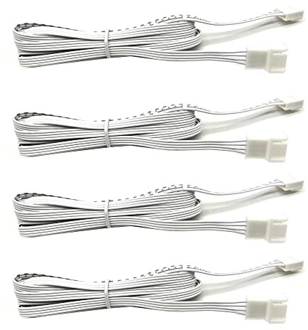 Flexible Verlängerungskabel für YSRSAI RGB oder CCT Farbwechsel LED Unterschrank Küche Beleuchtung Kit 2m 4PIN Stecker und Buchse Kabelverbinder Verlängerungskabel (4 Stück)