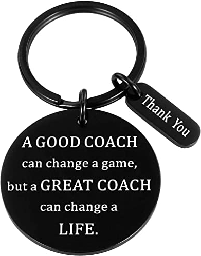 Edelstahl Schlüsselanhänger Mit Gravur 'A Good Coach Can Change Game, But a Great Coach Can Change Life' - Schlüsselring für Lehrer, Keychain Geschenk für Lehrertag