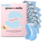 grace & stella - Preisgekrönte Augenpads gegen Augenringe, Aufhellende Eye Pads gegen Tränensäcke und Falten, Kühlende und Erfrischende Augen Pads Masken, Gel-Eyepads [6 Paare, Blau]