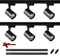 6-Light Track Lighting Complete Kit, 20W LED Track Lighting System 6000K Cool White Track Deckenleuchte mit extra 6.5ft Track Rail Heads für Exponate/Korridore (Schwarz 6-Kopf 6000K)