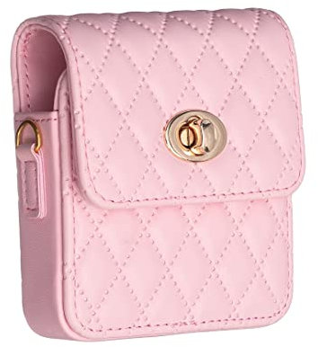 Sac à dos de rangement pour Samsung Galaxy Z Flip 4 avec poche pour téléphone, sac à dos de rangement pliable pour Z Flip 4 avec bandoulière, pour Samsung Z Flip 4/Flip 3/Flip5 - Rose