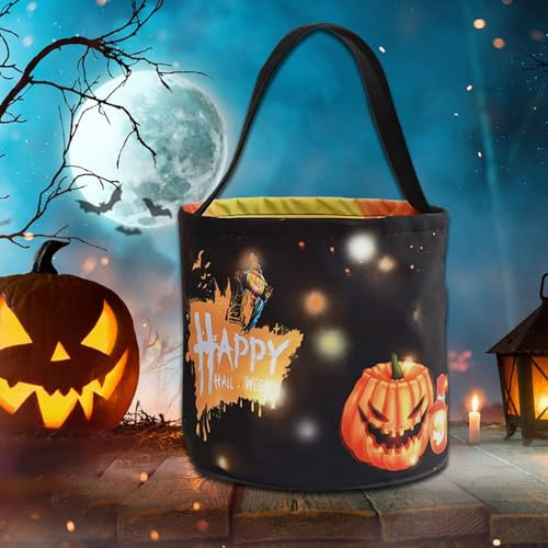 IWTBNOA Halloween Süßigkeiten Eimer, Handtasche für Süßes oder Saures, Kürbis Candy Tüten für Kinder, Geschenktasche für Party