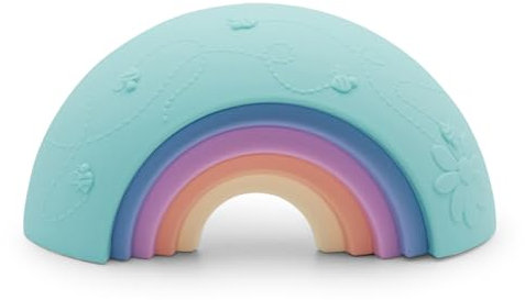 Jellystone Designs Over The Rainbow Pastel, 5 Silicone Stacking Arches. Sensory Play Toy. Freezer Safe and Dishwasher Safe. Suitable for Boys & Girls 9 months +