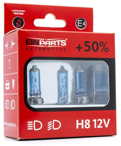 2x EINPARTS H8 Glühlampe Fernscheinwerfer 35W 4300K PGJ19-1 Fernlicht Halogen