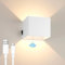 GeyouLux 3000mAh Akku Wandleuchte mit Bewegungsmelder Innen 5W LED Wandleuchte Ohne Stromanschluss,USB Aufladbare Wandbeleuchtung 3000K Magnetische Wandlampe mit Schalter für Schlafzimmer Wohnzimmer