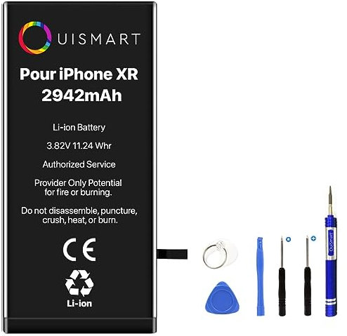 OUISMART® KIT Batterie pour IPHONE (avec Kit Outils, iPhone XR)
