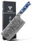 SANMUZUO Coltello da Chef Cinese Professionale - Coltello da Cucina 18 cm, Coltello da Chef Acciaio Damasco da 67 Strati- Impugnatura Ergonomica Resina - Xuan Series(Blu Zaffiro)