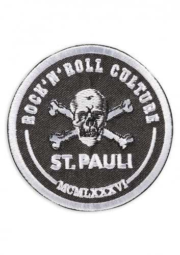 FC St. Pauli - R'N'R Football Club - Aufnäher Patch Schwarz/weiß, 8 cm