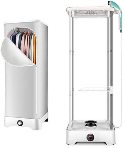 Máquina de Planchar a Vapor, con Temporizador automático/eliminación rápida de Arrugas, Colgador de Armario Plegable eléctrico, para Ropa y Telas