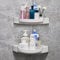 Ribech Duschablage Ohne Bohren,2 Stück Selbstklebend Eckregal Badezimmer Organizer,Duschablage mit 4 Klebstoffe,360°Drehbar Duschregal Ohne Bohren,Shampoo Halterung für Dusche Duschregal