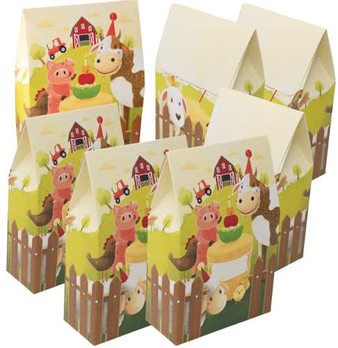 10 Stück Mitgebseltüten Bauernhof Geburtstag - nachhaltige Tüten aus FSC Papier - Geburtstagstüten mit Tieren- Geschenke Tüten zum Kindergeburtstag