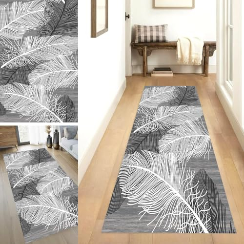 YUANZHI Teppich Läufer Flur Küche 40 x 380 cm Mit Rutschhemmender Gelrücken Küchenteppich Küchenläufer, Anpassbar, für Wohnzimmer, Büro, Schlafzimmer, C