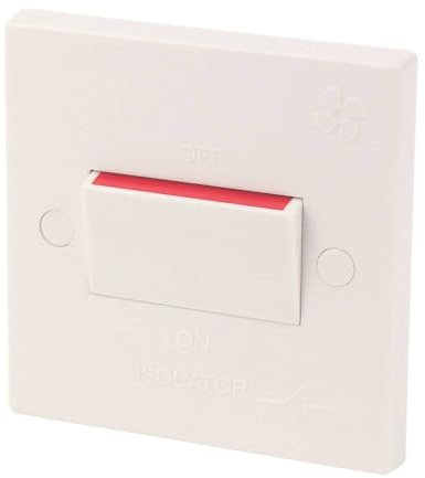 3 Pole Fan Isolator Switch 10A 1 Gang Ideal for Bathroom and Kitchen Extractors