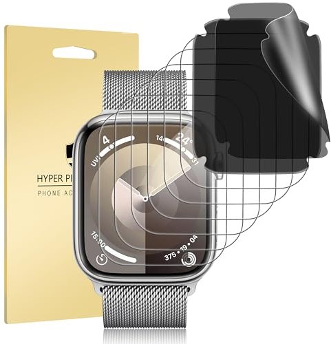 Diruite 8-Stück Schutzfolie für Apple Watch Series 9/8/7 45mm Displayschutzfolie,Anti-Kratzen HD Weiche TPU Displayschutz*6+Privatsphäre Displayschutz*2 für iWatch 45mm Schutz