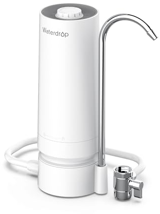 Waterdrop WD-CTF-05 Filtro per Acqua da Banco, 4000 Galloni con Promemoria della Durata del Filtro, Riduce i Metalli Pesanti, Cattivi Odori e il 99% del Cloro (1 Filtro Incluso)