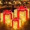 Vautvis 3 Stück Led Geschenkboxen Weihnachten, Beleuchtete Geschenke, Geschenkboxen Led Weihnachten Eisengießen, Batteriebetrieb, Led Weihnachtsdeko Innen Mit Lichterkette Warm Weiß Beleuchtet
