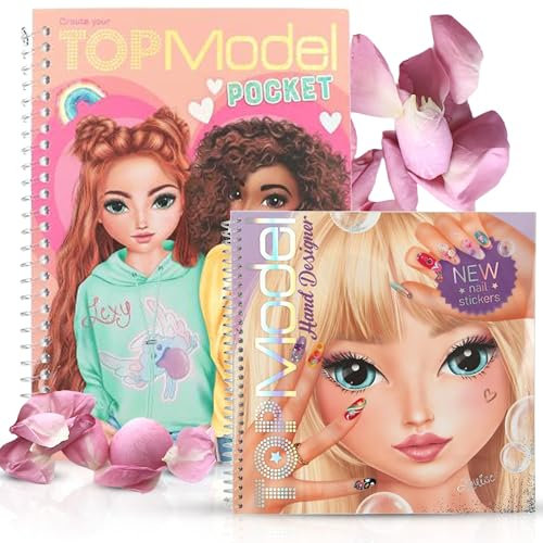 TOPModel Hand Designer Malbuch & Pocket Malbuch: Kreative Modewelt – ideal für Fashionistas!