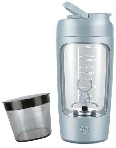 Shaker électrique 650 ml rechargeable puissant avec compartiment à poudre pour un stockage fluide des boissons protéinées