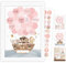 Gästebuch Babyparty Taufe Kommunion Konfirmation Geburtstag, Taufgeschenke für Mädchen Junge, Baby Shower Deko Spiele Gender Reveal Party, Weißem Holzrahmen, Arche Noah Gästebild, Süße Aufklebe (Rosa)