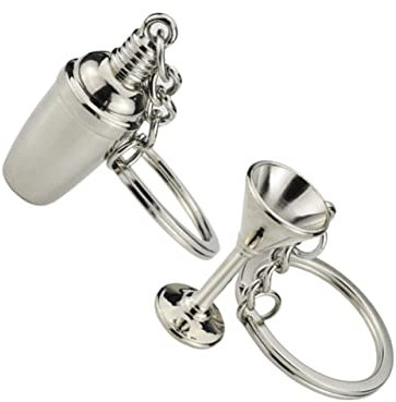 BESTYASH 2pcs Creative Cocktail Shaker Keychain Keyring Hanging Charm for Keys Decor Keychain and Cocktail Mix Occasions