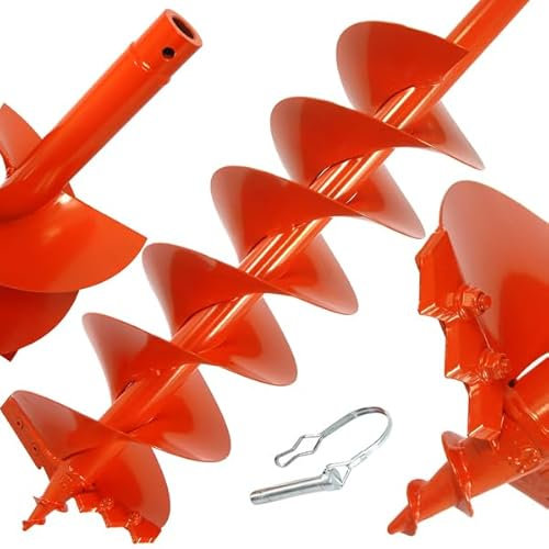 Broca para taladro, atornillador con doble espiral, hélice de jardín | Diámetro 20 cm | Longitud 80 cm | Grosor de las cuchillas 2 mm | Diámetro del eje de montaje 20 mm