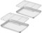 GREENADSCAPE Juego De 2 Planchas De Acero Inoxidable Para Hornear, Plancha De Acero Inoxidable Para Hornear Con Rejilla Para Enfriar, Bandeja Para Horno Con Rejilla, Bandeja Para Hornear Para