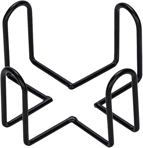 Zhhuoc 1Pc Black Minimalist Iron Coaster Holder,Metal Storage Rack Coasters Shelf for Both Round and Square Coaster,Four Post Wrought Iron Style,Bar Tool Kits (4.40 X 4.40 X 2.48inch)