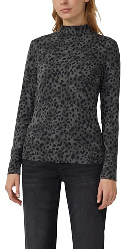 s.Oliver Damen 2172306 T-Shirt Langarm mit Stehkragen