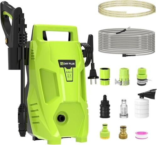 Elektrischer Hochdruckreiniger, 5800 W, 480 bar, PSI, Powerstrahl, Waschmaschine, für Terrasse, mit 7 m langem Schlauch und 5,5 m Netzkabel, verstellbare Düse