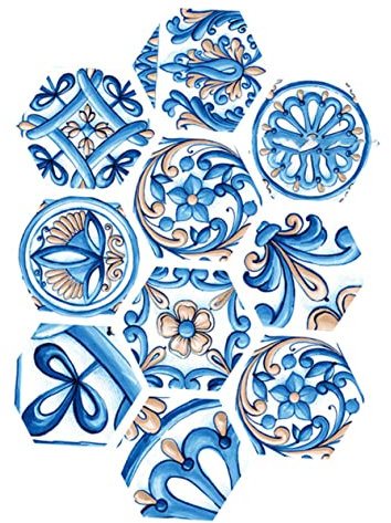 Angoily 1 Set Piastrelle Autoadesive Adesivi Parete Adesivo Per Bagno Adesivo Per Piastrelle Esagonale Decalcomania Del Pavimento Adesivo Per Pavimento Antiscivolo Blu