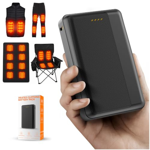 USB 5V 20000mAh Battery Pack for Heated Gilet Jacket Coat Pants Blanket | Replacement Battery Pack for Heated Camping Chair and Heating Underwear Clothing, with Charging Accessories
