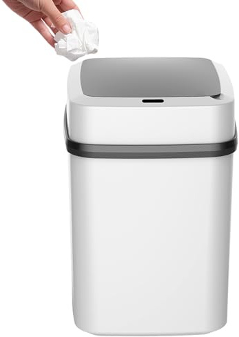 Bote de Basura Automático, Bote Basura Automático Sin Contacto | Cubo de basura con sensor | Papelera eléctrica con tapa, papelera de cocina, papelera inteligente de 13L para sala de estar, dormito