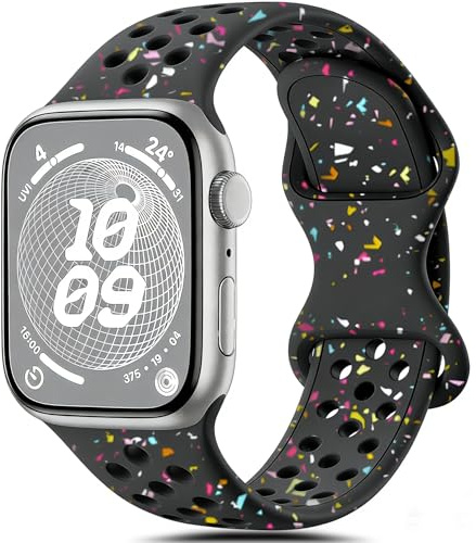 Cinturino Sportivo Compatibile con Apple Watch 44mm 42mm 45mm 46mm 49mm, Cinturini Sportivi Silicone e Traspiranti per iWatch Series 11 10 9 8 7 6 5 4 SE Ultra Ultra 2
