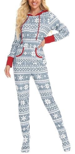 LKRSEEF Pilou Femme Pyjama Combinaison Pijamas Hiver Pilou-Pilou Onesie Grenouillere Grenouillère Adulte Combi Polaire