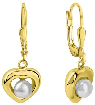 Fascination by Ellen K. Damen Ohrhänger 375/- Gold 3,8cm Glänzend Süßwasserzuchtperle gelb 324330222-2