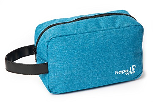 HOPEVILLE Kulturbeutel, leichte und hochwertige Kulturtasche, Kosmetiktasche für Damen und Herren für die Reise, Ausflug und Sport (Blau)