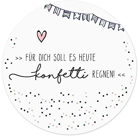 Mauspad mit Konfetti Motiv und Spruch I Ø 22 cm rund I Mousepad in Standard-Größe, rutschfest I für Mädchen Teenager Frauen I dv382