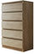 Kommode mit 5 Schubladen Malwa M5, Diele, Flur, Anrichte, Highboard, Sideboard, Mehrzweckschrank, Wohnzimmer, Esszimmer (Sonoma Eiche)